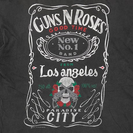 GUNS N' ROSES 1991 JACK DANIEL PARODY NEW NO.1 BAND EURO FITS XL 9772