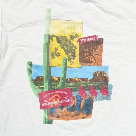 Marlboro CACTUS RODEO COUNTRY STORE POCKET WHITE FRUIT OF THE LOOM XL 7307