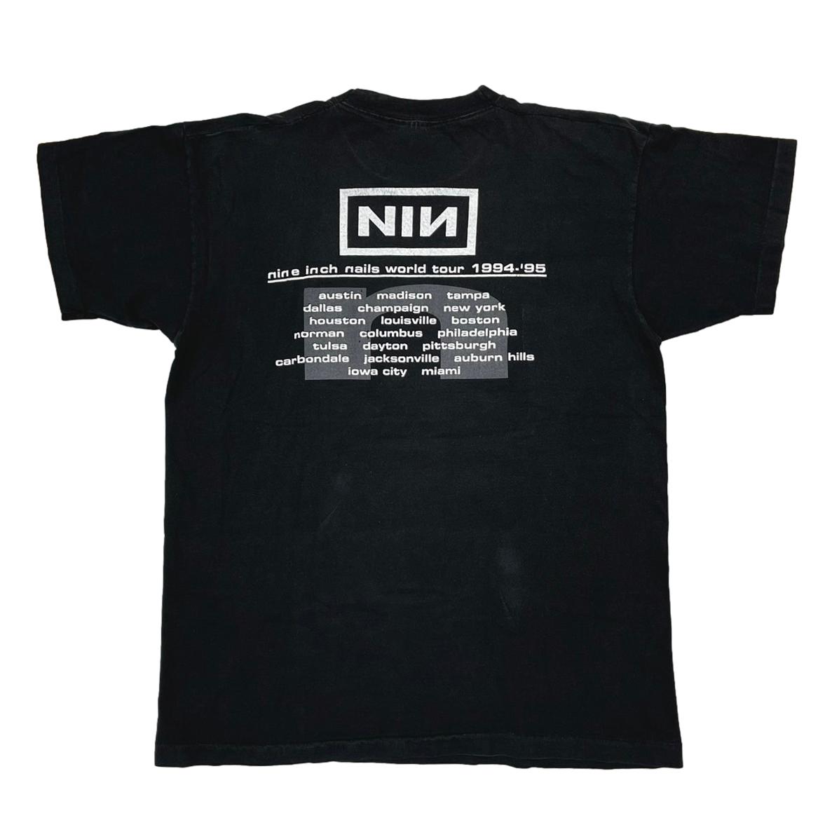 大幅値下げ NIN Nine Inch Nails Tシャツ 1994年製 サイズL☆USA製BROCKUM☆ナインインチネイルズ☆94年NIN Tシャツ