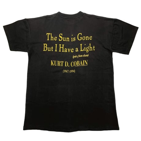 KURT COBAIN NIRVANA MEMORIAL THE SUN IS GONE BUT I HAVE A LIGHT BLACK TULTEX XL 8211