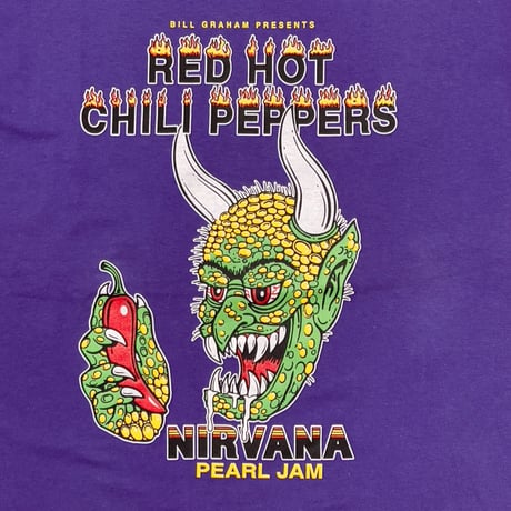 RED HOT CHILI PEPPERS x NIRVANA x PEARL JAM COW PALACE LIVE '91-'92 PURPLE HANES MEDIUM 9954