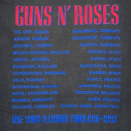GUNS N' ROSES USE YOUR ILLUSION TOUR EURO XL 9945