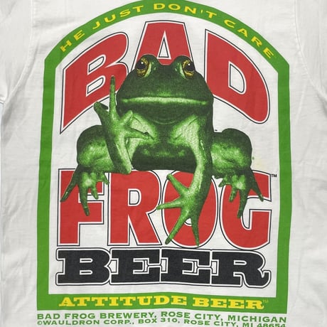 BAD FROG BEER 1994 HE JUST DON'T CARE FRUIT OF THE LOOM MEDIUM 0398