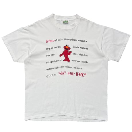 [MORE SALE] SESAME STREET ELMO WHY? WHY? WHY? WHITE FITS XL 0650