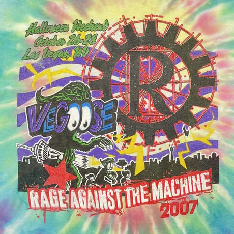 RAGE AGAINST THE MACHINE 2007 VEGOOSE TOUR TEE TIEDYE FRUIT OF THE LOOM XL 2910