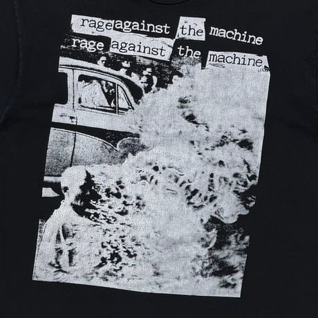 RAGE AGAINST THE MACHINE BURNING MONK BACK TEXT FRUIT OF THE LOOM XL 5136