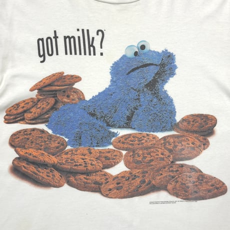 SESAME STREET COOKIE MONSTER GOT MILK? WHITE CHANGES XL 2476