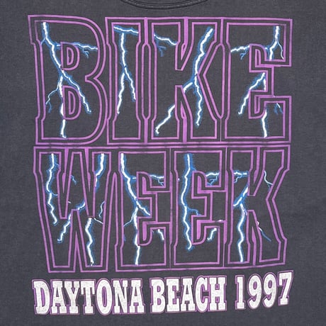 OLD & VINTAGE 1997 BIKE WEEK DAYTONA BEACH LIGHTNING TEXT LS LARGE 4413