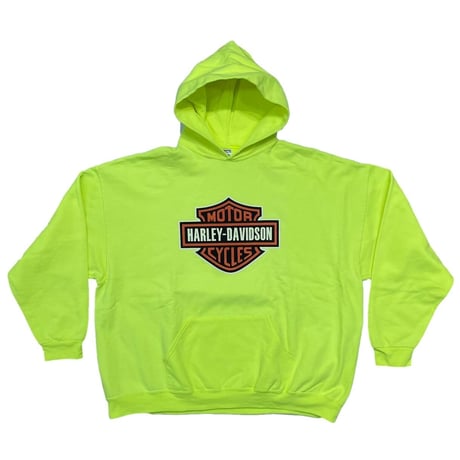HARLEY DAVIDSON LOGO HOODED SWEATSHIRT FLUORESCENT YELLOW 3XL 4085