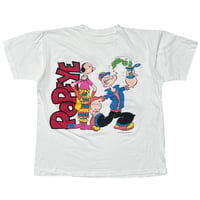 POPEYE 1994 POPEYE & OLIVE OYL DOUBLESIDE WHITE FITS XL 8296