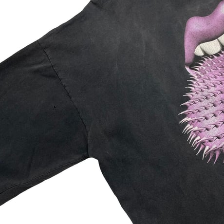 THE ROLLING STONES VOODOO LOUNGE PURPLE SPIKE TONGUE 1994 HOODED LS TEE BROCKUM XL 3687 310