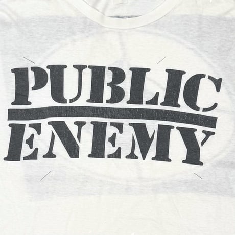 PUBLIC ENEMY TARGET LOGO DOUBLE SIDE WHITE FITS XL 0981