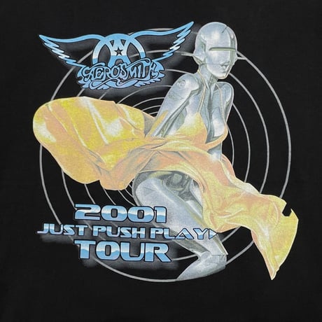 AERO SMITH 2001 JUST PUSH PLAY TOUR GILDAN XL BLACK 1115