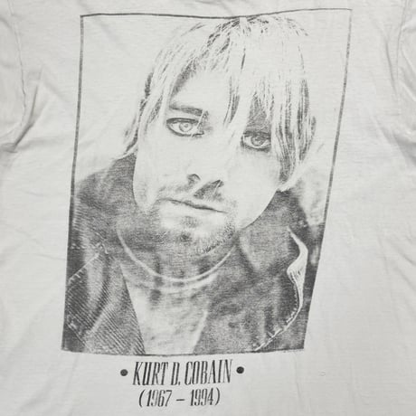 NIRVANA KURT COBAIN 1994 MEMORIAL MONOCHROME WHITE FITS XL 5196