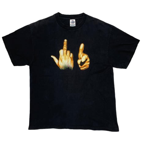 OLD&VINTAGE FUCK YOU HAND SIGN TEE DELTA LARGE 9672