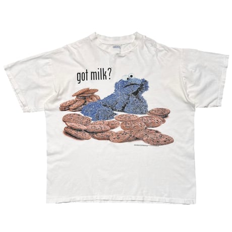 SESAME STREET COOKIE MONSTER GOT MILK? WHITE TELTEX XL 9850