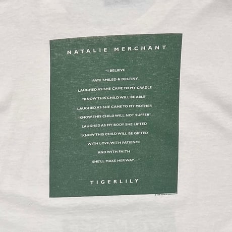 NATALIE MAERCHANT WONDER TOUR 1996 WHITE TOUCH OF GOLD XL 9825