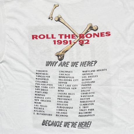 RUSH ROLL THE BONES 1991-92 TOUR WHITE XL 7527