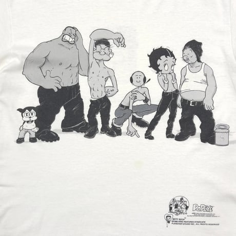 BETTY BOOP 1995 POPEYE THE SAILOR WHITE FRUIT OF THE LOOM MEDIUM 9700