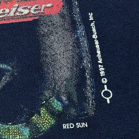 Budweiser 1997 DOUBLE SIDE WE CLOUD'VE BEEN HUGE ... NAVY GILDAN XL 2699