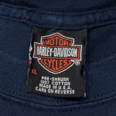 HARLEY DAVIDSON BLUE EMBLEM PURPLE FLAME HOLLYWOOD CALIFORNIA LS TIE DYE XL 8730