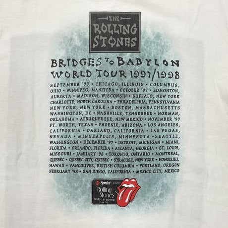 ROLLING STONES 1997 BRIDGES TO BABYLON WHITE anvil XL 8104