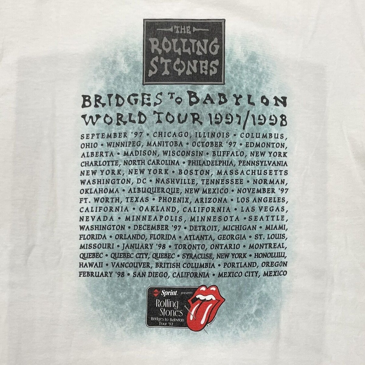 ROLLING STONES 1997 BRIDGES TO BABYLON WHITE an
