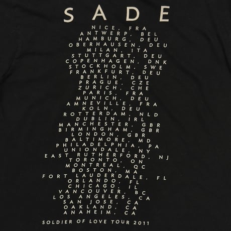 SADE SOLDIER OF LOVE TOUR 2011 TULTEX FITS MEDIUM 7485