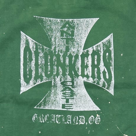 greatLAnd ORIGINAL CLUNKERS CREW NECK SWEAT SHIRT GREEN PAINTED