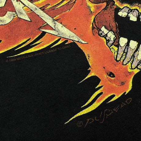 METALLICA SUMMER SHIT PUSHEAD FLAME SKULL GIANT LARGE 8924