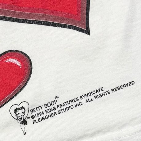 BETTY BOOP 1994 HEART & DOG LINK PRINT WHITE CHANGES LARGE 5534