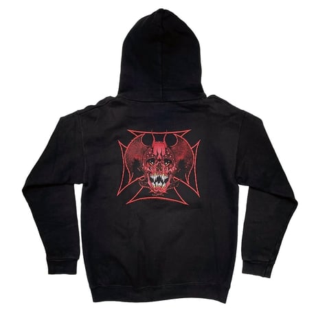 DEVILMAN PUSHEAD SKULL HOODED SWEATSHIRT FITS LARGE 2215