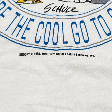 PEANUTS SNOOPY WHARTON COLLEGE WHERE THE COOL GO TO SCHOOL WHITE ARTEX FITS XL 0211