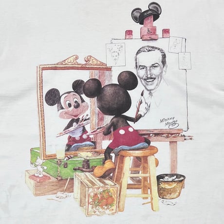 DISNEY VINTAGE MICKEY MOUSE Norman Rockwell PARODY WHITE OSFA FITS XL 9543