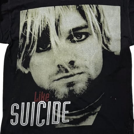 NIRVANA KURT COBAIN  MEMORIAL FACE LIKE SUICIDE BOOTLEG LS  BLACK LARGE 8311
