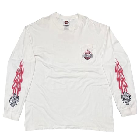 HARLEY DAVIDOSN ARM FRAME POCKET TEE WHITE 2011 LS FITS XL 2739
