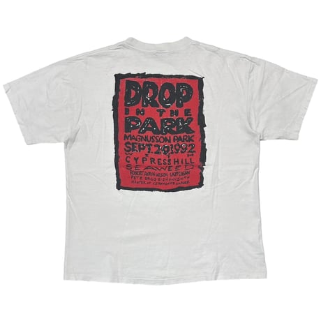 PEARL JAM 1992 DROP IN THE PARK WHITE STEVENSON XL 7230
