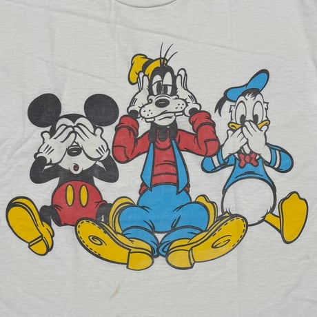 DISNEY VINTAGE See no evil, hear no evil, speak no evil BOOTLEG WHITE FITS XL 8836