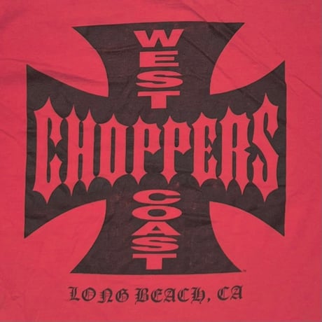 WEST COAST CHOPPERS IRON CROSS LONG BEACH CA RED FITS LARGE 3996