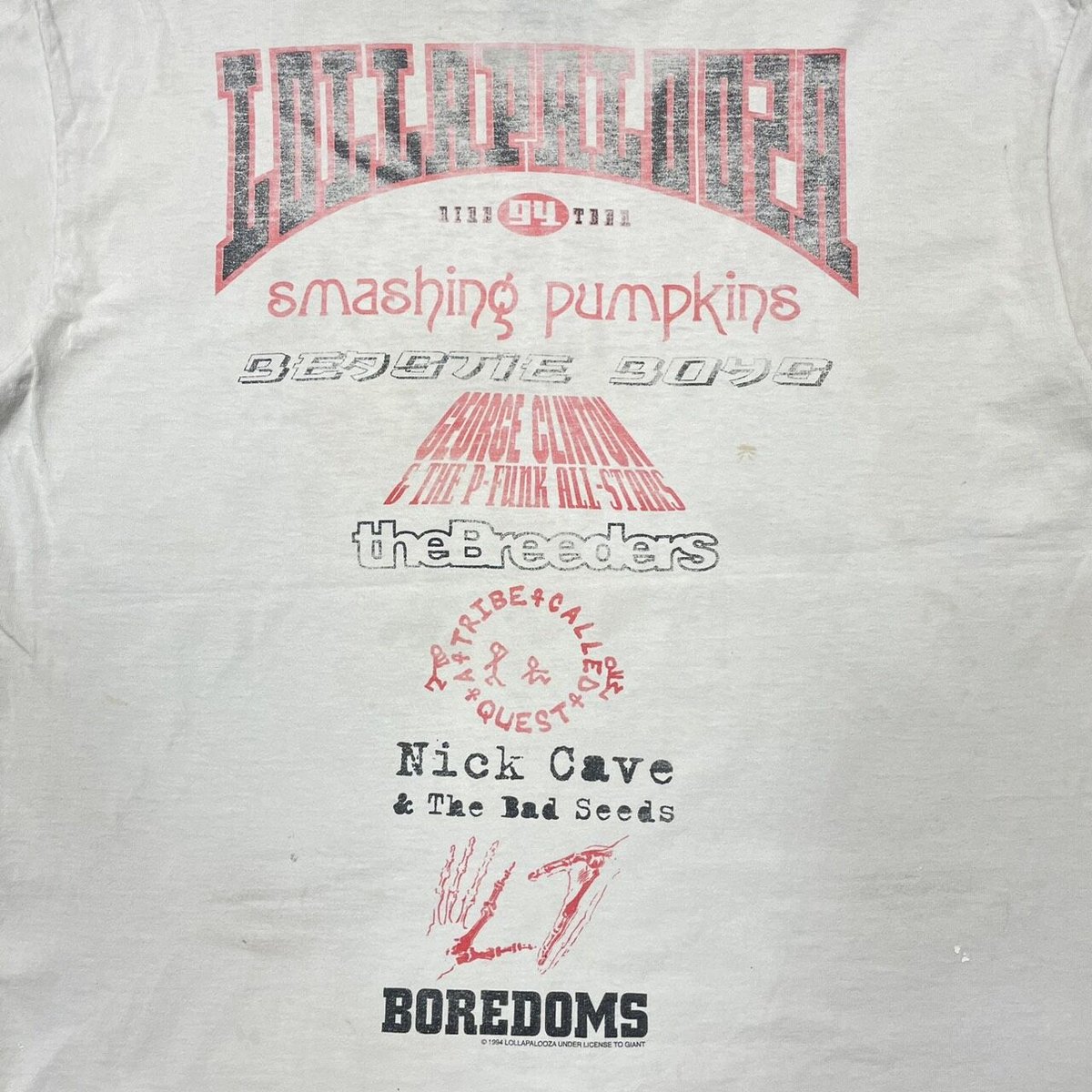 LOLLAPALOOZA 1994 NINE TEEN GIANT BY TEE JAYS X