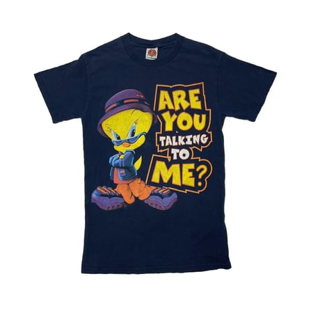 LOONEY TUNES TWEETY ARE YOU TALKING TO ME TEE NAVY SMALL 7487