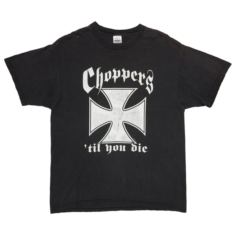 Choppers 'til you die ブラックTシャツ CHOPPERS 2001 TIL YOU DIE DELTA LARGE 7628 | gr