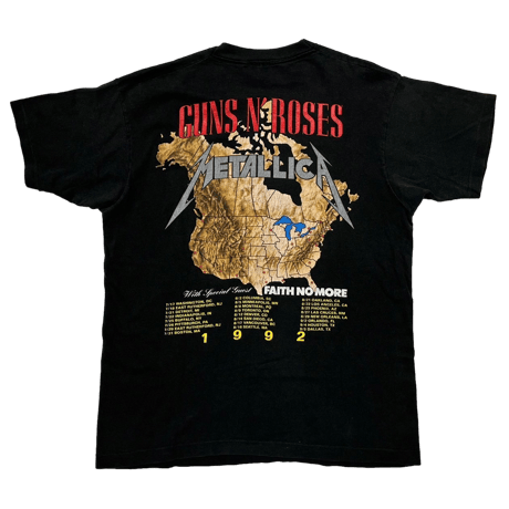 METALLICA × GUNS N ROSES 1992 NORTH AMERICAN TOUR FAITH NO MORE FRUIT OF THE LOOM LARGE 6324