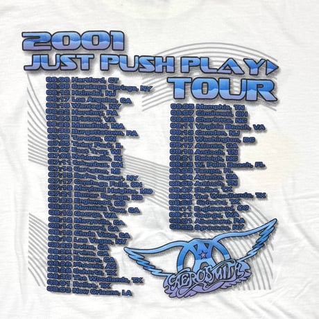 AEROSMITH SORAYAMA 2001 JUST PUSH PLAY TOUR BOOTLEG WHITE ANVIL XL 8874