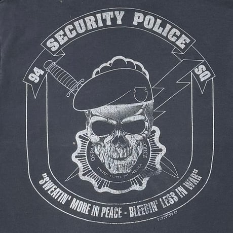OLD&VINTAGE SECURITY POLICE SKULL SOF TEE MEDIUM 4139