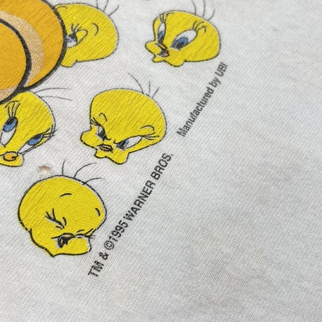 LOONEY TUNES TWEETY 1995 VARIOUS FACE DOUBLE SIDE WHITE FITS XXL 9216