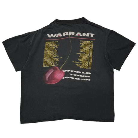 WARRANT CHERRY PIE WORLD TOUR 1991 BLACK FITS LARGE 8988