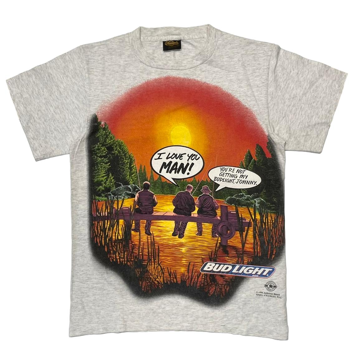 トップス 90s VINTAGE CHANGES BUD LIGHT I LOVE MAN Vintage 1996 Bud Light I Love You Man Changes T-Shirt