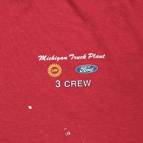 Ford 3CREW FORD MICHIGAN TRUCK PLANT RED FRUIT OF THE LOOM XL 3494
