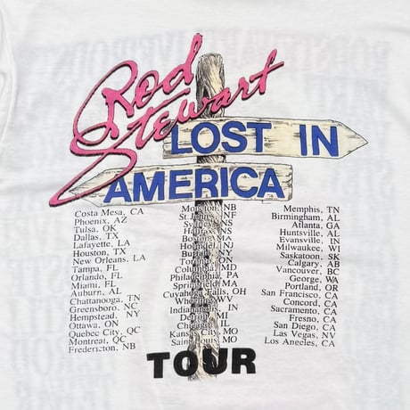 ROD STEWART LOST IN AMERICA TOUR WHITE SCREEN STARS FITS LARGE 8367